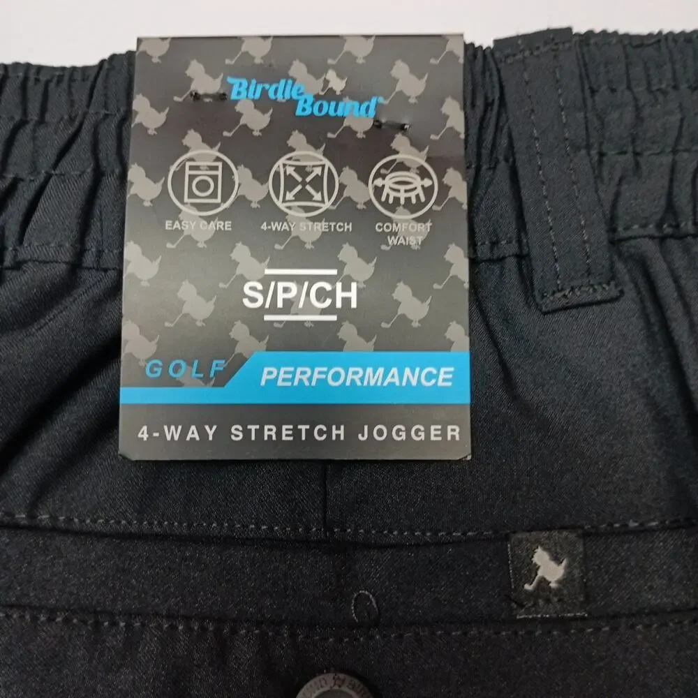 Birdie Bound Golf Joggers Men's S Black‎ Stretch Drawstring